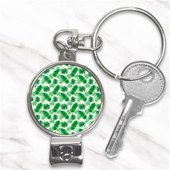 Tropical Leaf Pattern Nail Clippers Key Chain by Dutashop