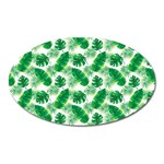 Tropical Leaf Pattern Oval Magnet Front