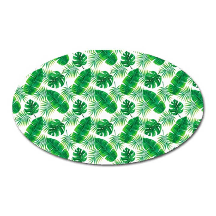 Tropical Leaf Pattern Oval Magnet