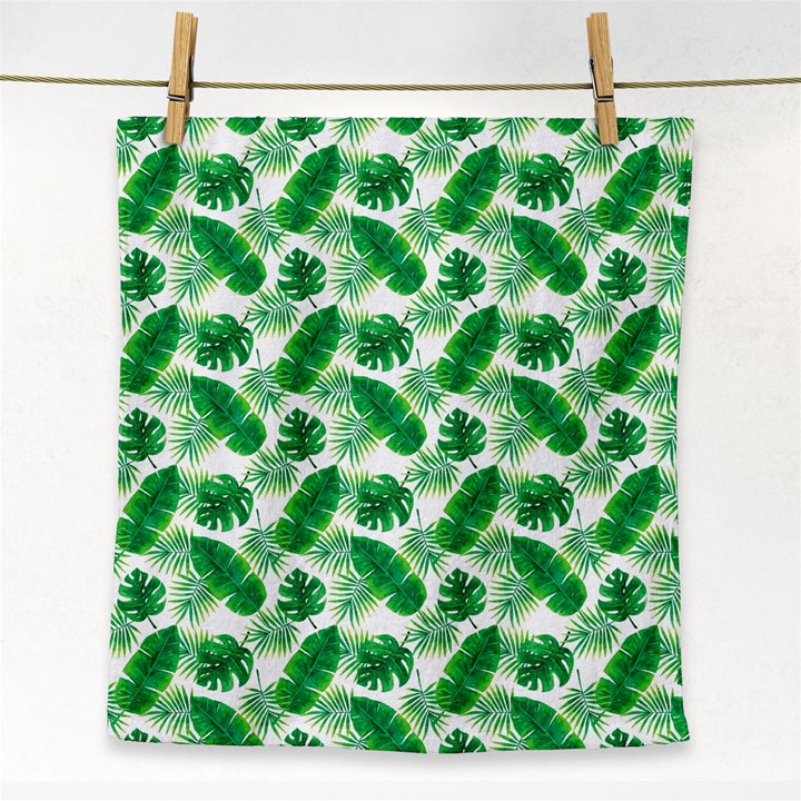 Tropical Leaf Pattern Face Towel