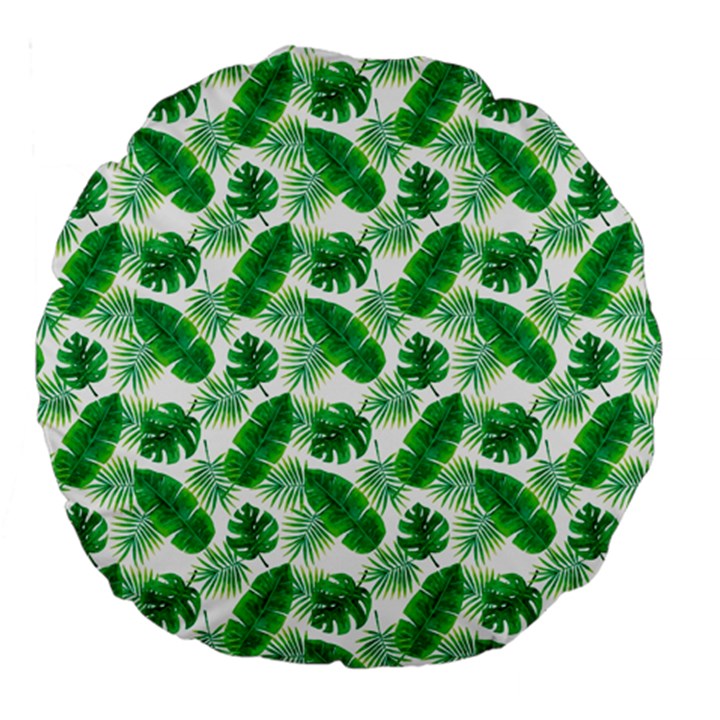 Tropical Leaf Pattern Large 18  Premium Round Cushions