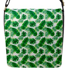 Tropical Leaf Pattern Flap Closure Messenger Bag (s) by Dutashop