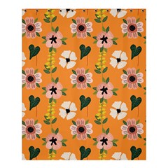 Flower Orange Pattern Floral Shower Curtain 60  X 72  (medium)  by Dutashop