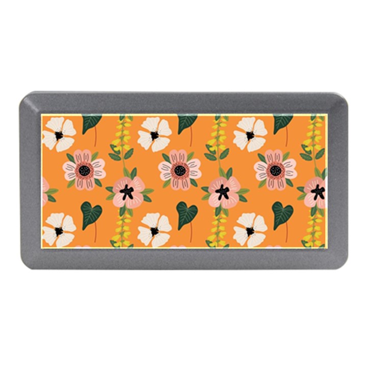 Flower Orange Pattern Floral Memory Card Reader (Mini)