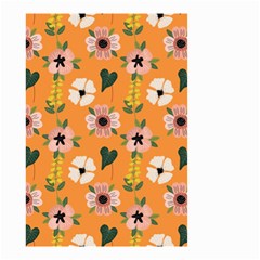 Flower Orange Pattern Floral Small Garden Flag (two Sides)