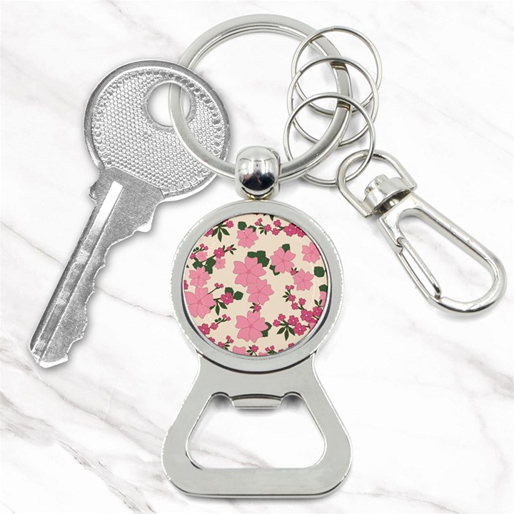 Floral Vintage Flowers Bottle Opener Key Chain