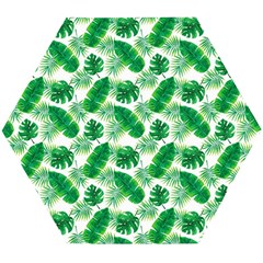 Tropical Leaf Pattern Wooden Puzzle Hexagon