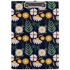 Flower Grey Pattern Floral A4 Acrylic Clipboard