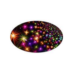 Star Colorful Christmas Abstract Sticker (oval)