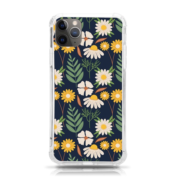 Flower Grey Pattern Floral iPhone 11 Pro Max 6.5 Inch TPU UV Print Case