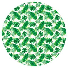 Tropical Leaf Pattern Uv Print Acrylic Ornament Round by Dutashop