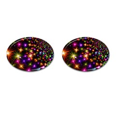 Star Colorful Christmas Abstract Cufflinks (oval) by Dutashop