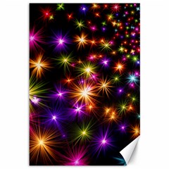 Star Colorful Christmas Abstract Canvas 12  X 18  by Dutashop