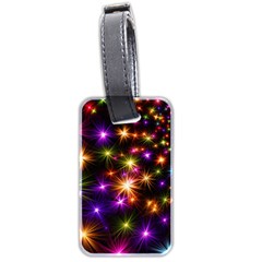 Star Colorful Christmas Abstract Luggage Tag (two Sides) by Dutashop