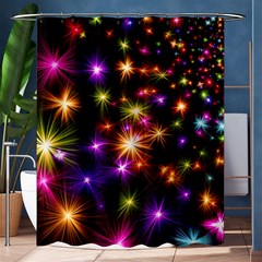 Star Colorful Christmas Abstract Shower Curtain 60  X 72  (medium)  by Dutashop