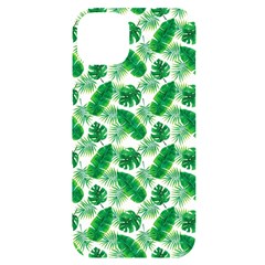 Tropical Leaf Pattern Iphone 14 Plus Black Uv Print Case by Dutashop