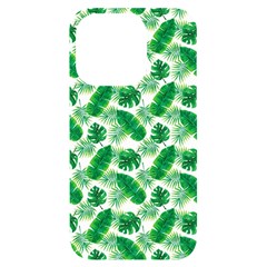 Tropical Leaf Pattern Iphone 14 Pro Black Uv Print Case by Dutashop