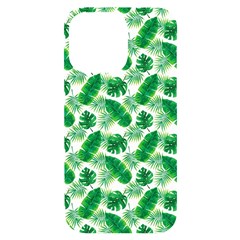 Tropical Leaf Pattern Iphone 14 Pro Max Black Uv Print Case by Dutashop