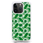 Tropical Leaf Pattern iPhone 14 Pro TPU UV Print Case Front