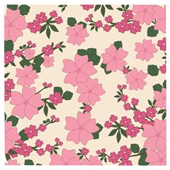 Floral Vintage Flowers Wooden Puzzle Square