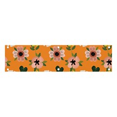 Flower Orange Pattern Floral Banner And Sign 4  X 1  by Dutashop