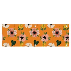 Flower Orange Pattern Floral Banner And Sign 6  X 2  by Dutashop