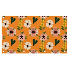 Flower Orange Pattern Floral Banner And Sign 7  X 4  by Dutashop