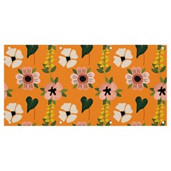 Flower Orange Pattern Floral Banner And Sign 8  X 4  by Dutashop