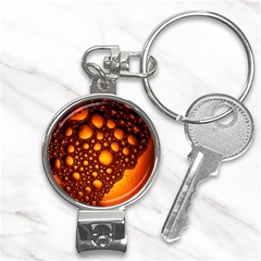 Bubbles Abstract Art Gold Golden Nail Clippers Key Chain by Dutashop