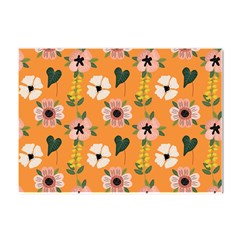 Flower Orange Pattern Floral Crystal Sticker (a4) by Dutashop