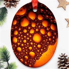 Bubbles Abstract Art Gold Golden Oval Ornament (two Sides)