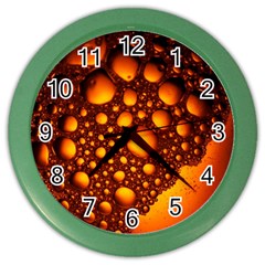 Bubbles Abstract Art Gold Golden Color Wall Clock by Dutashop