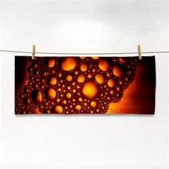 Bubbles Abstract Art Gold Golden Hand Towel