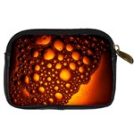 Bubbles Abstract Art Gold Golden Digital Camera Leather Case Back