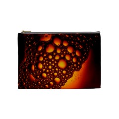 Bubbles Abstract Art Gold Golden Cosmetic Bag (medium) by Dutashop