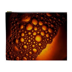 Bubbles Abstract Art Gold Golden Cosmetic Bag (xl) by Dutashop