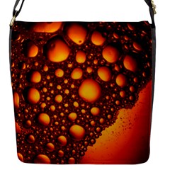 Bubbles Abstract Art Gold Golden Flap Closure Messenger Bag (s) by Dutashop