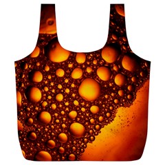 Bubbles Abstract Art Gold Golden Full Print Recycle Bag (xl) by Dutashop