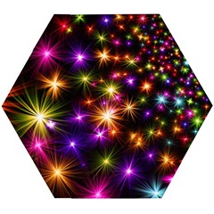 Star Colorful Christmas Abstract Wooden Puzzle Hexagon