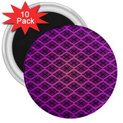 Pattern Texture Geometric Patterns Purple 3  Magnets (10 Pack)  by Dutashop