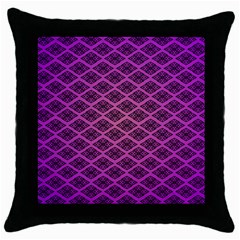 Pattern Texture Geometric Patterns Purple Throw Pillow Case (black) by Dutashop