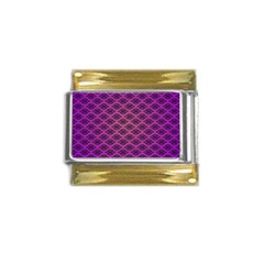 Pattern Texture Geometric Patterns Purple Gold Trim Italian Charm (9mm) by Dutashop