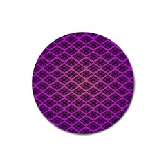 Pattern Texture Geometric Patterns Purple Rubber Coaster (round) by Dutashop