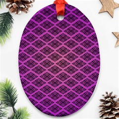 Pattern Texture Geometric Patterns Purple Oval Ornament (two Sides)