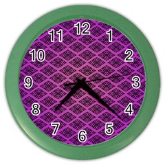 Pattern Texture Geometric Patterns Purple Color Wall Clock by Dutashop