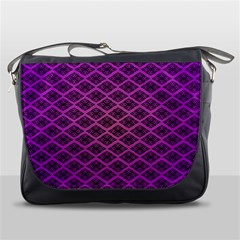 Pattern Texture Geometric Patterns Purple Messenger Bag by Dutashop