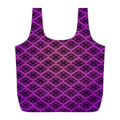 Pattern Texture Geometric Patterns Purple Full Print Recycle Bag (l)