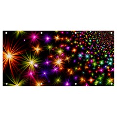 Star Colorful Christmas Abstract Banner And Sign 8  X 4  by Dutashop