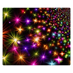 Star Colorful Christmas Abstract Premium Plush Fleece Blanket (small)