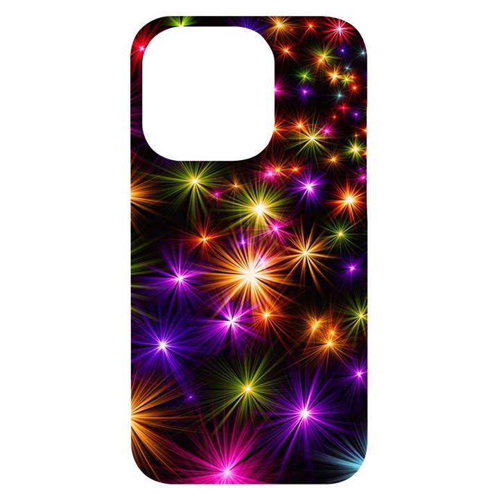 Star Colorful Christmas Abstract iPhone 14 Pro Black UV Print Case